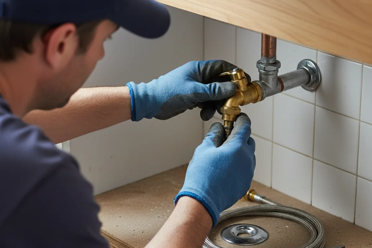 Shutoff valve and fitting work during Faucet and Fixture Repair in Robbins